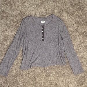 Extremely Soft Light Purple Heather Henley Crew Neck Sweater